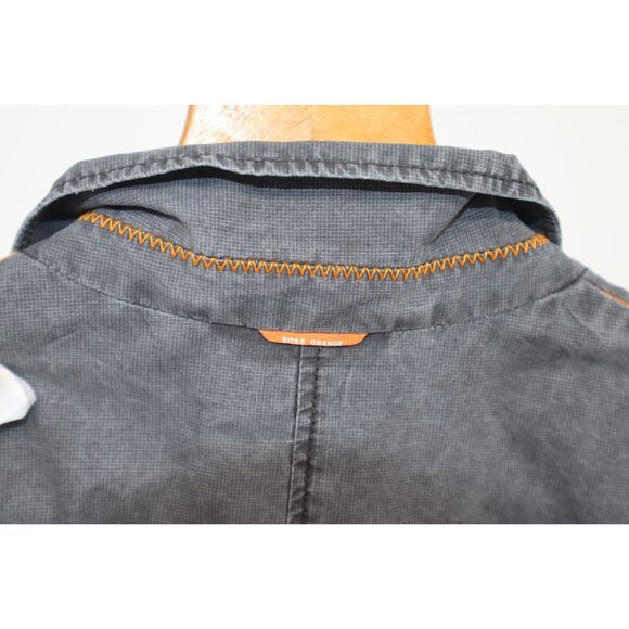 Hugo Boss Mens Blazer Sz 42R Charcoal Gray Cotton Blend Old Money Preppy Career - Picture 9 of 13